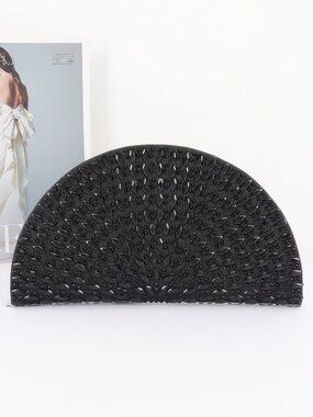 Rhinestone Half Moon Party Clutch